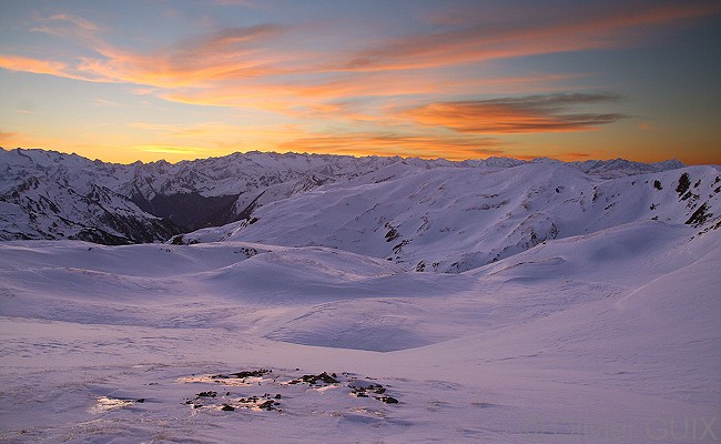Olivier Guix - Photo Les Pyrnes en Hiver: Coucher de soleil, Val d'Aran