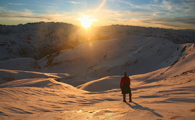 Olivier Guix - Photo Les Pyrnes en Hiver: Contemplation, coucher de soleil